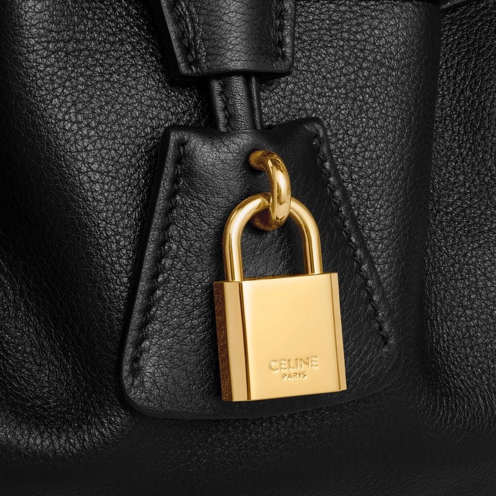 Celine Abbey Logo Handbag In Black