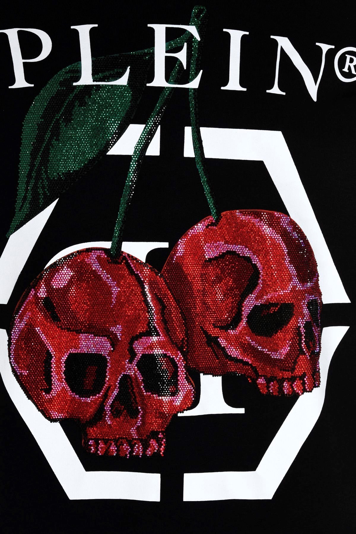 PHILIPP PLEIN RHINESTONE-CHERRIES COTTON HOODIE