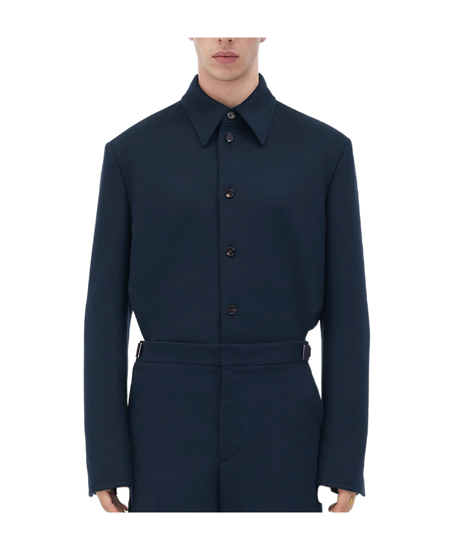 Bottega Veneta Wool Flannel Jacket In Black