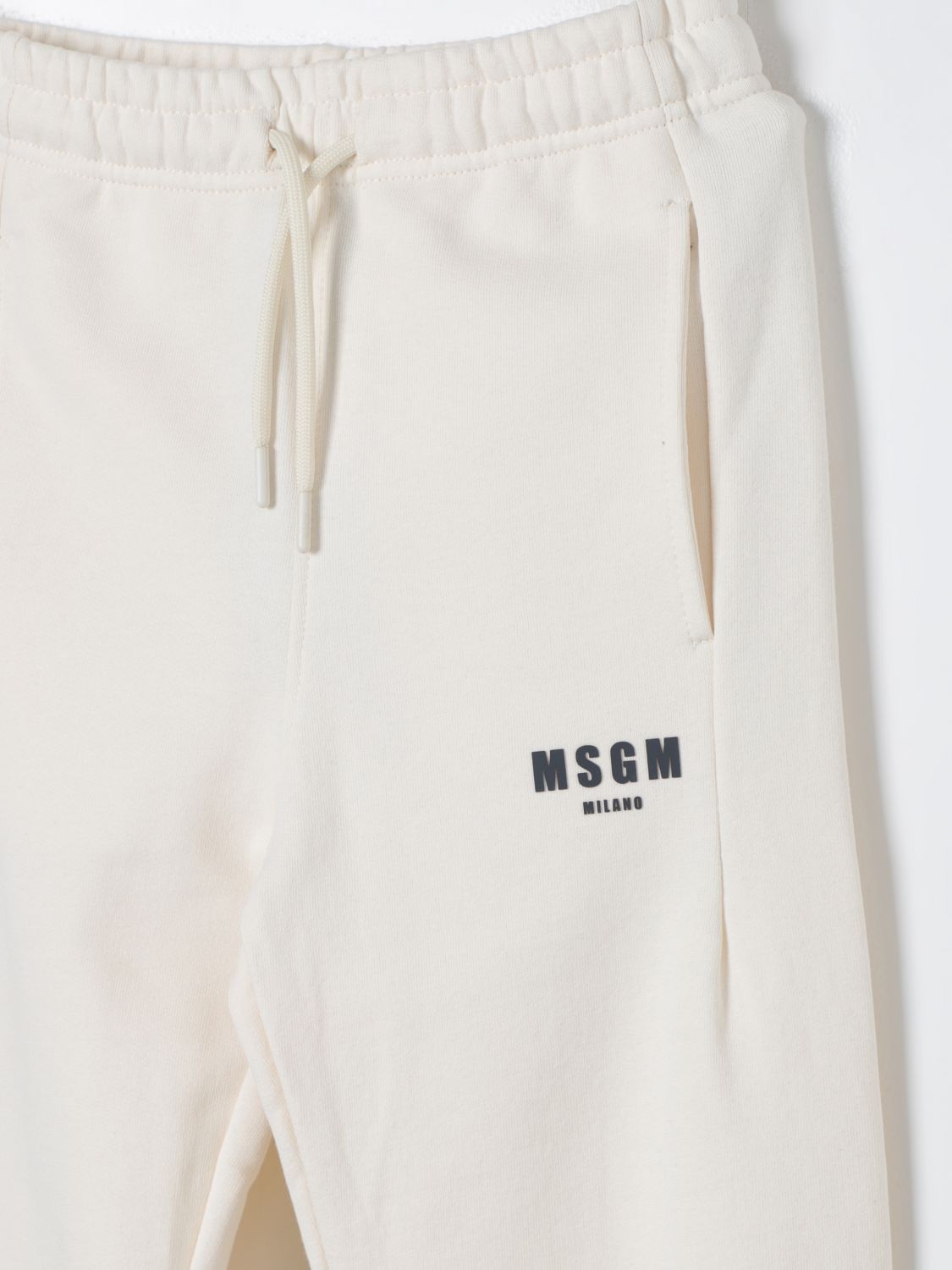Msgm Logo-print Cotton Trousers In White