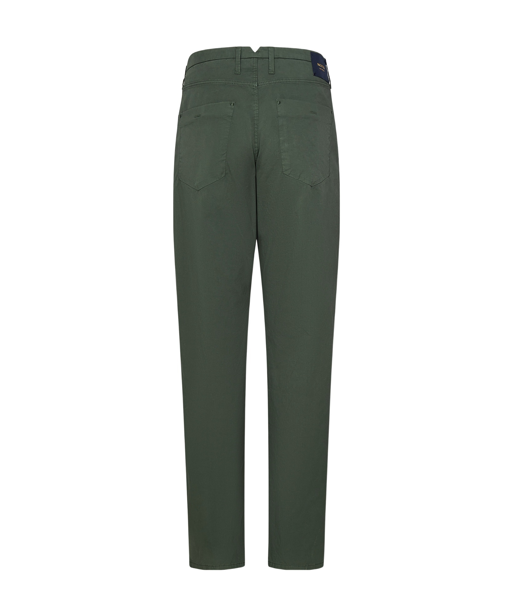 Incotex Tapered Leg Trousers In Green Stretch Cotton In Green