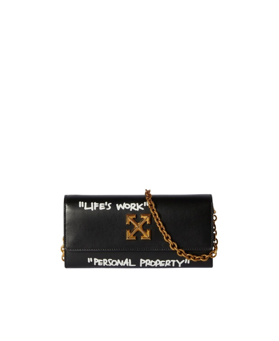 Off-white Jitney Slogan-print Wallet In Black