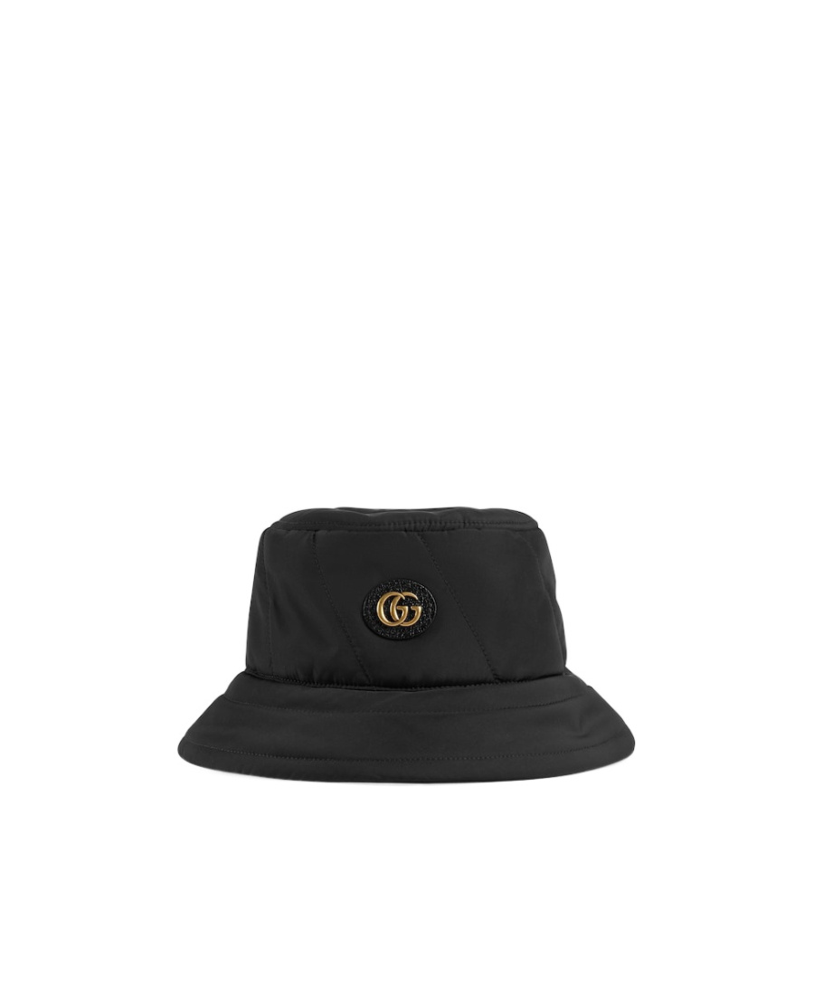 Gucci Double G-patch Quilted Bucket Hat In Black