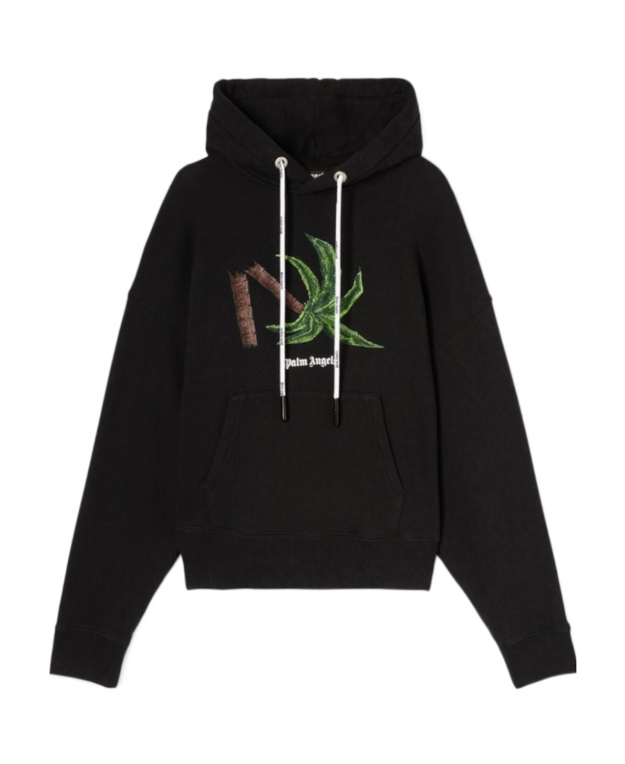 Palm Angels Oversize Broken Palm Graphic Hoodie In Black