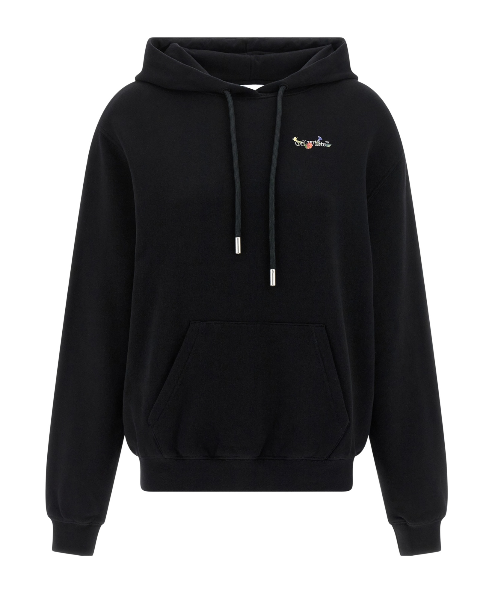 Off-white Hoodie With Graphic Back Design In Black