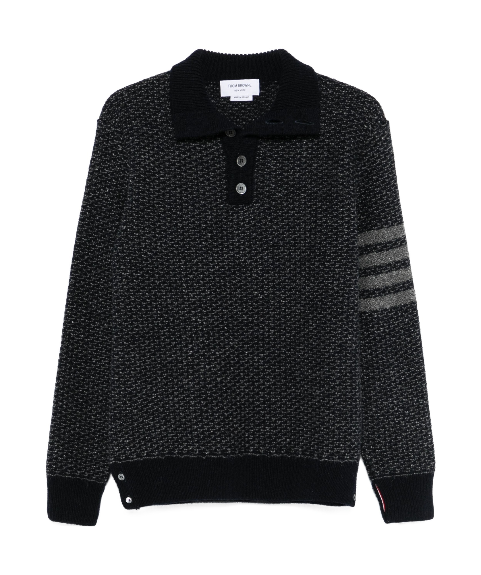 Thom Browne 4-bar Tweed Sweater In Blue