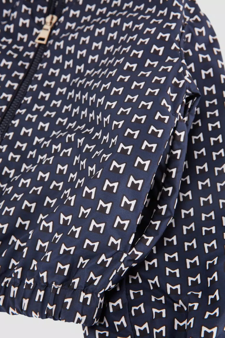 Moncler Monogram-print Hooded Jacket In Black