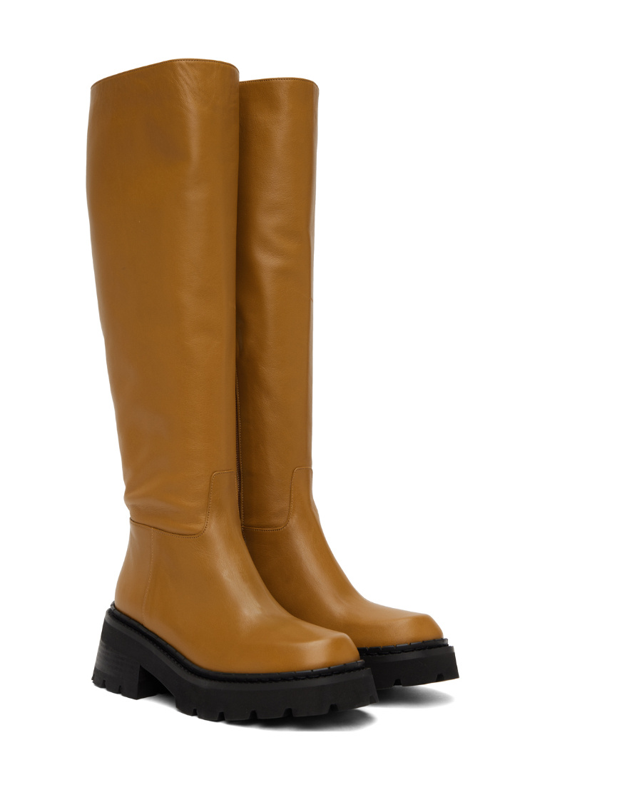 By Far Logo Boots In Brown