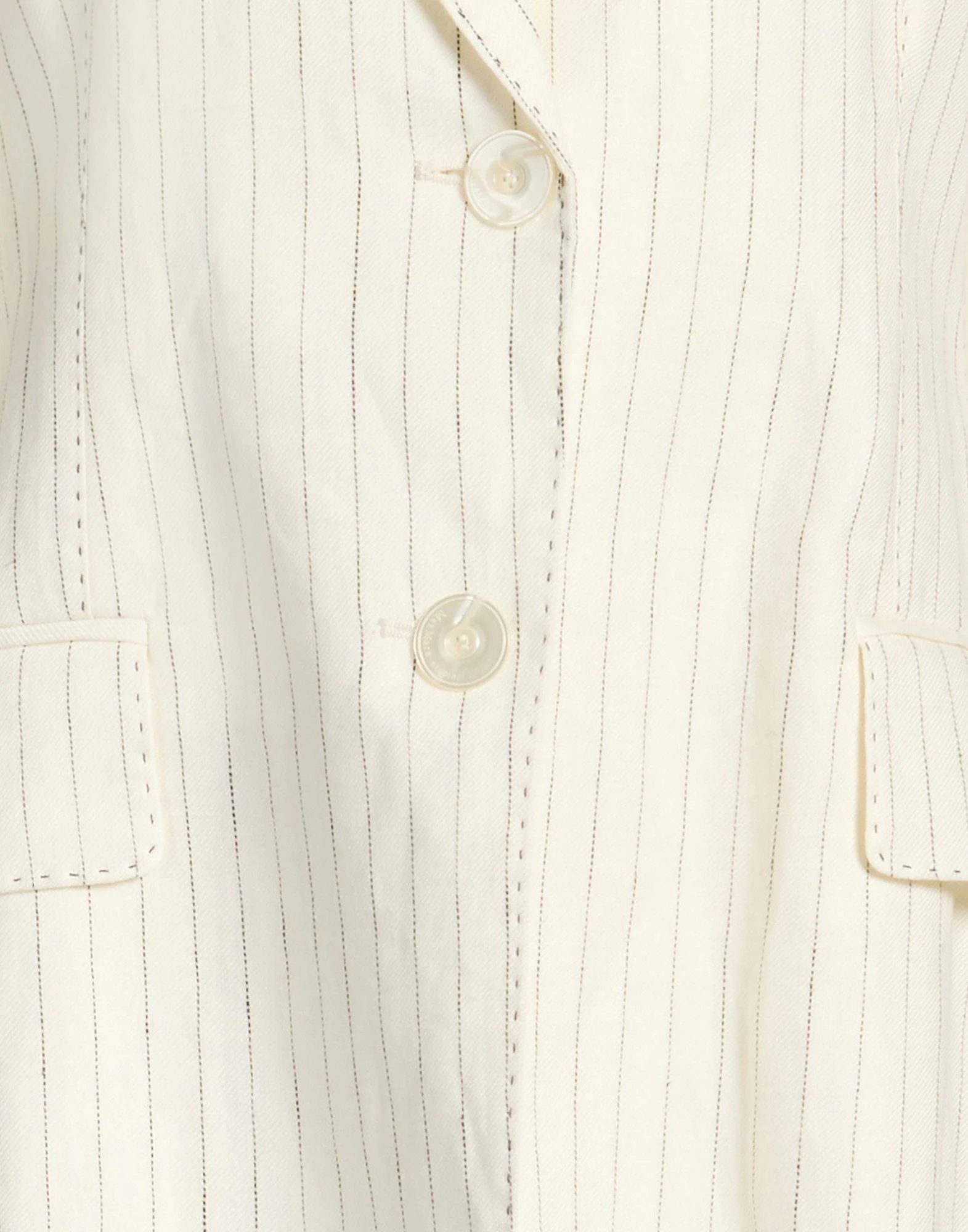 Max Mara Striped Single- Blazer In Ivory