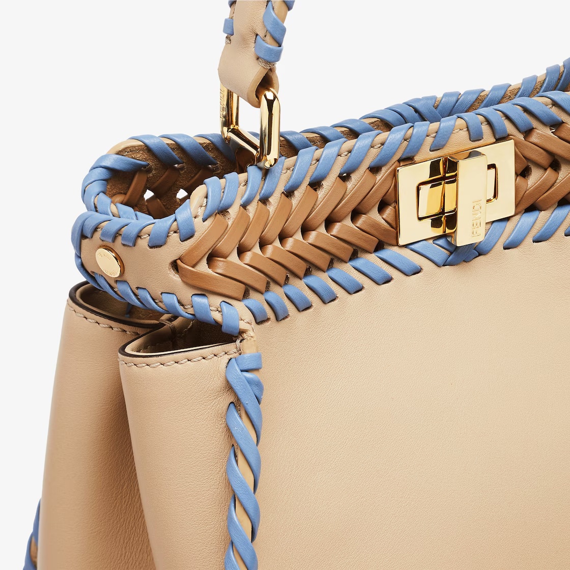 Fendi Peekaboo Mini Top Handle Bag In Nude