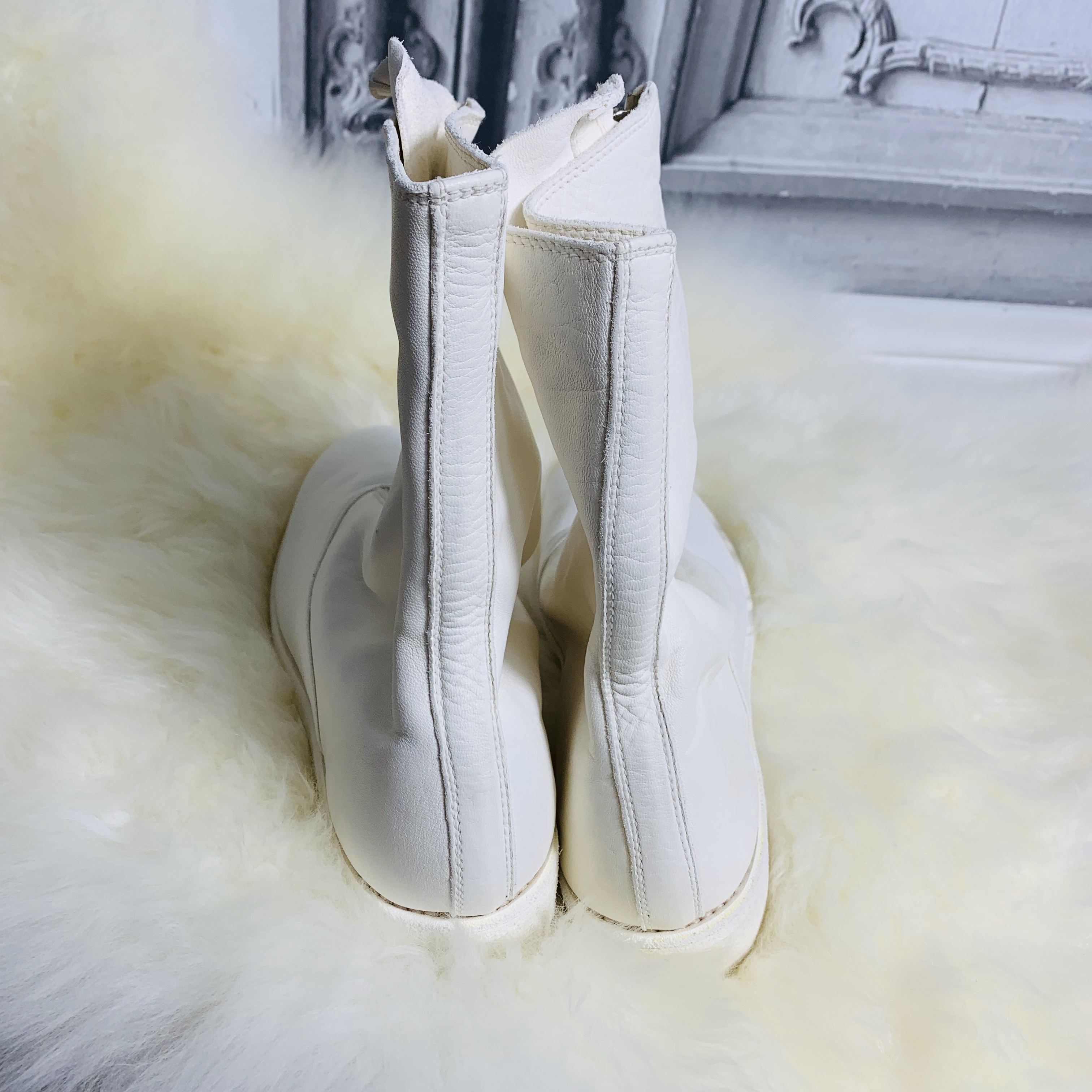 Guidi Round-headed Casual Boots In White