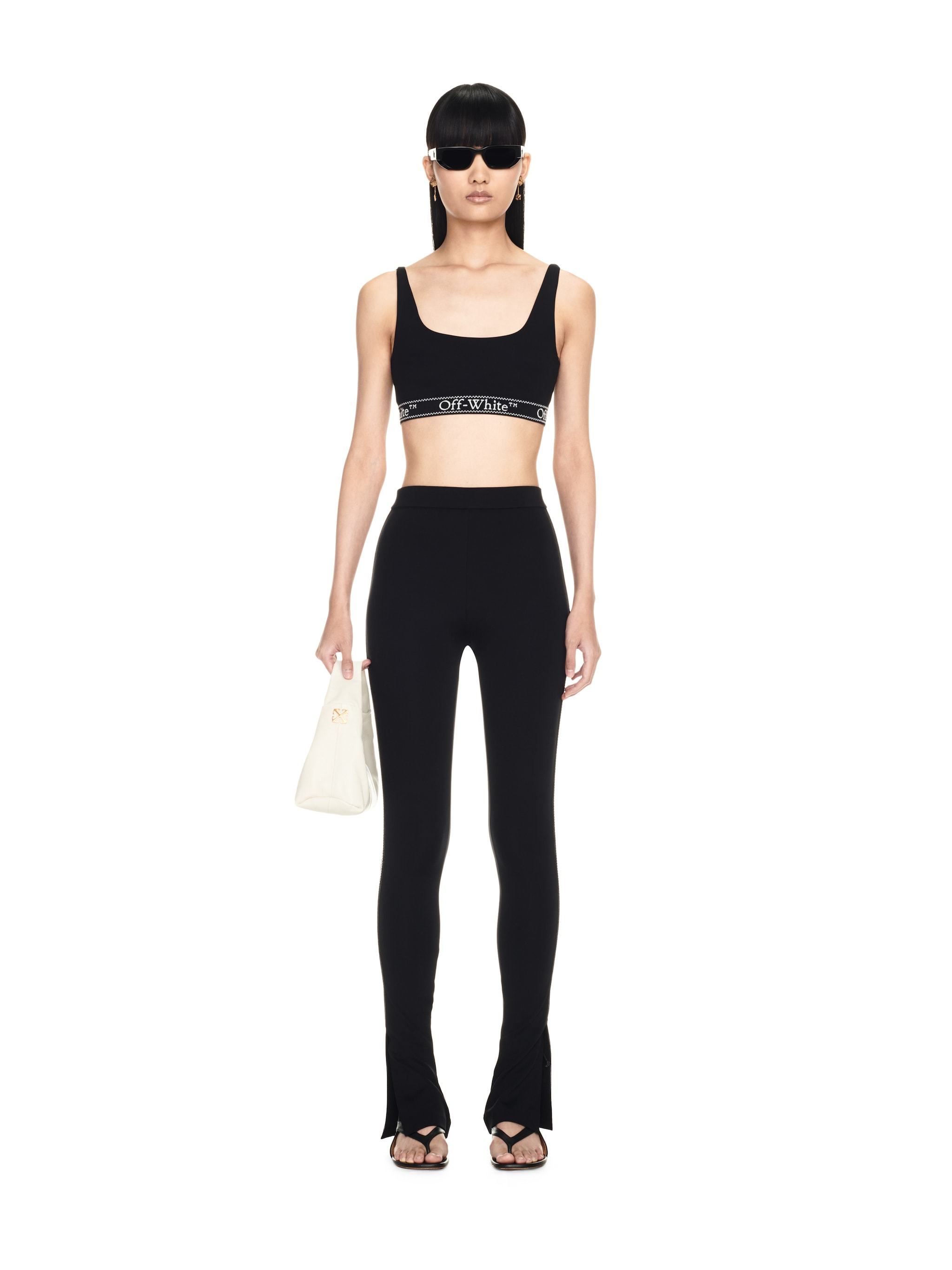 Off-white Logo-underband Crop Top In Black