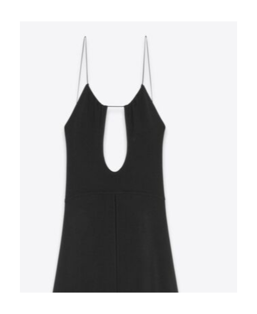 Saint Laurent Cut-out Open-back Dress In Black