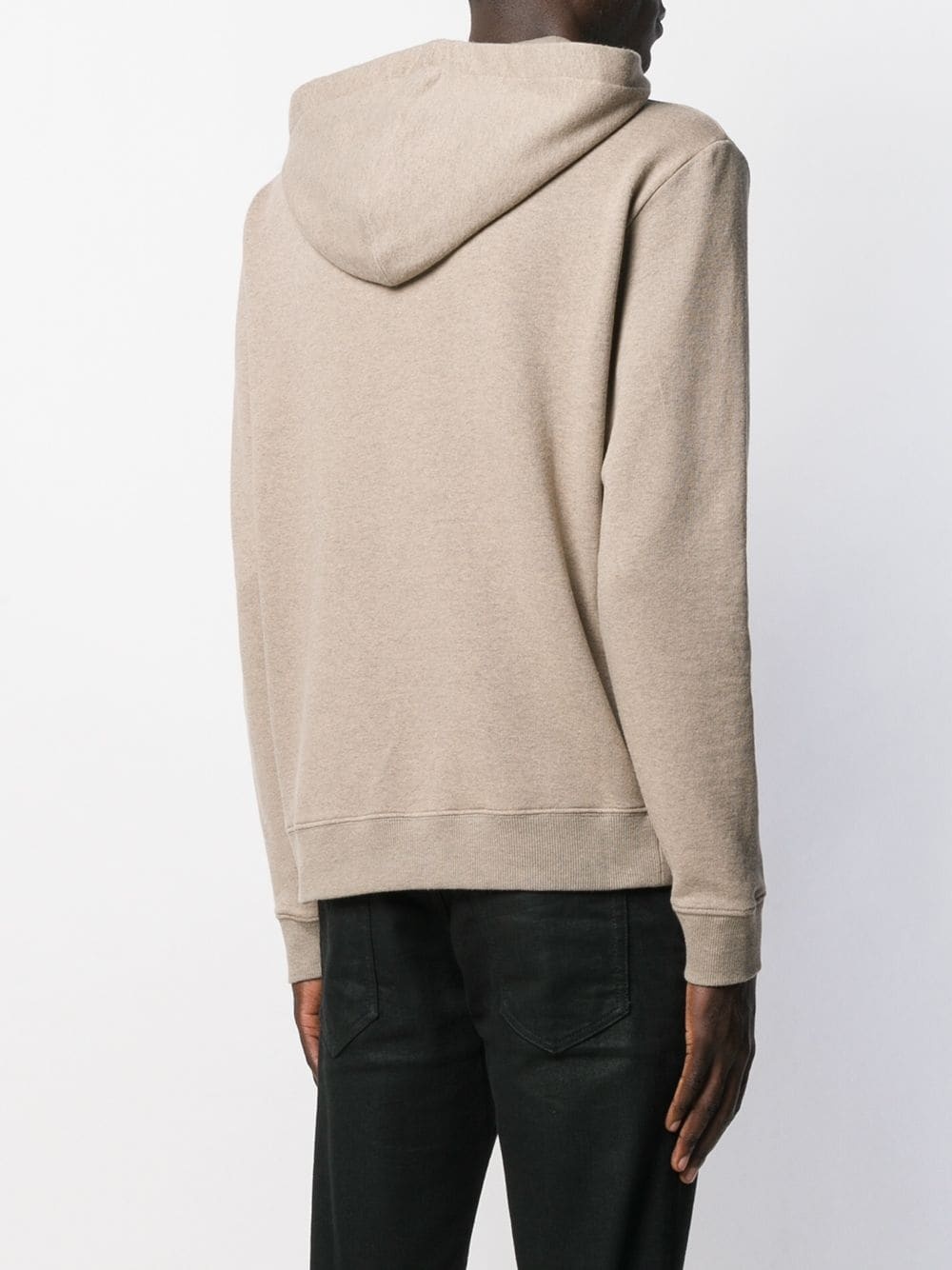 Saint Laurent Cotton Star Logo Printed Sweater In Nude