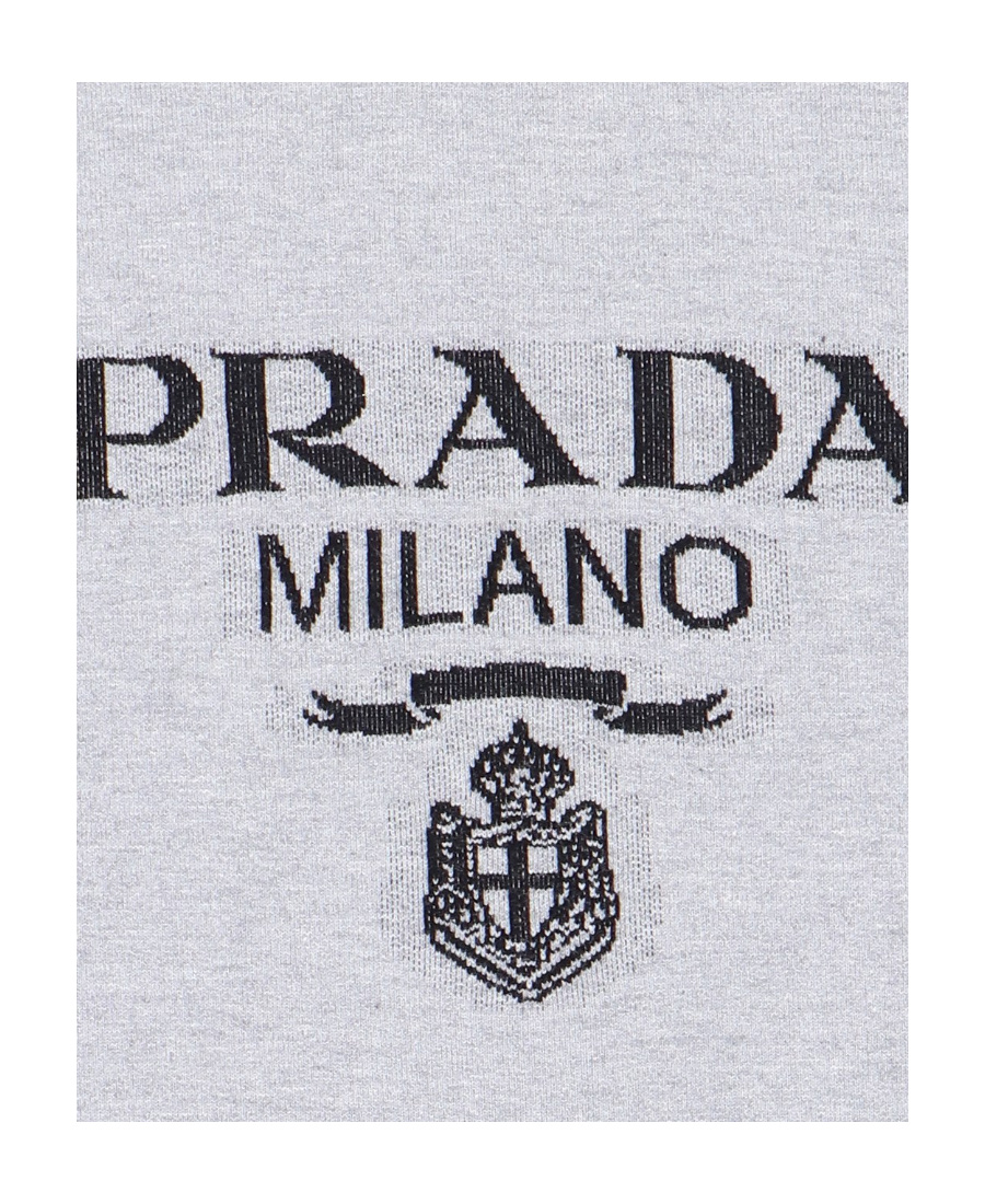 Prada Re-nylon Logo-print Hoodie In Gray