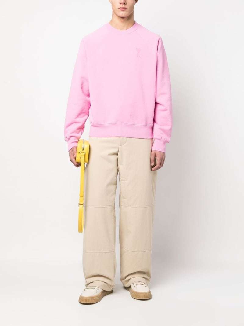 Ami Alexandre Mattiussi Ami De Coeur Monogram Sweatshirt In Pink