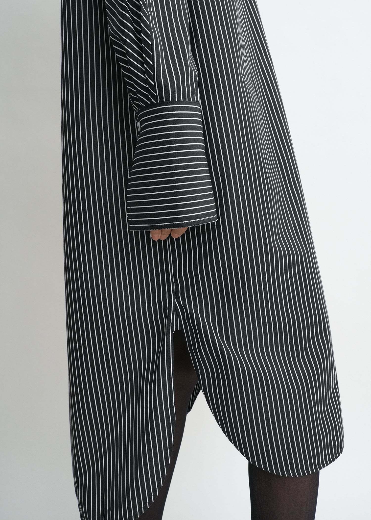 Totême Striped Organic Cotton-poplin Midi Shirt Dress In Gray