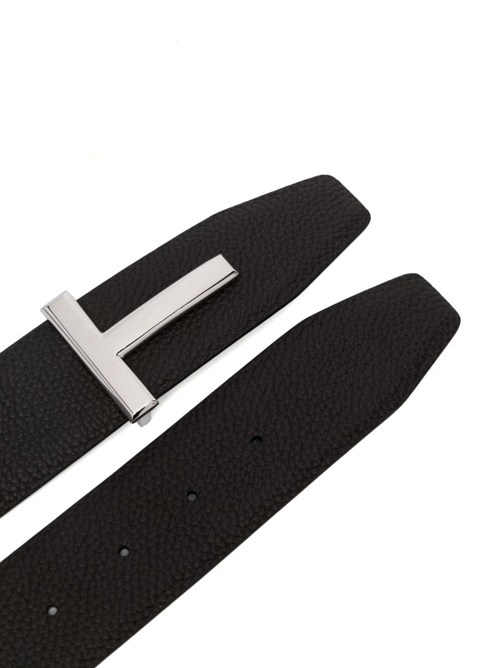 Tom Ford Grained Leather T-buckle Belt Accessories In Black