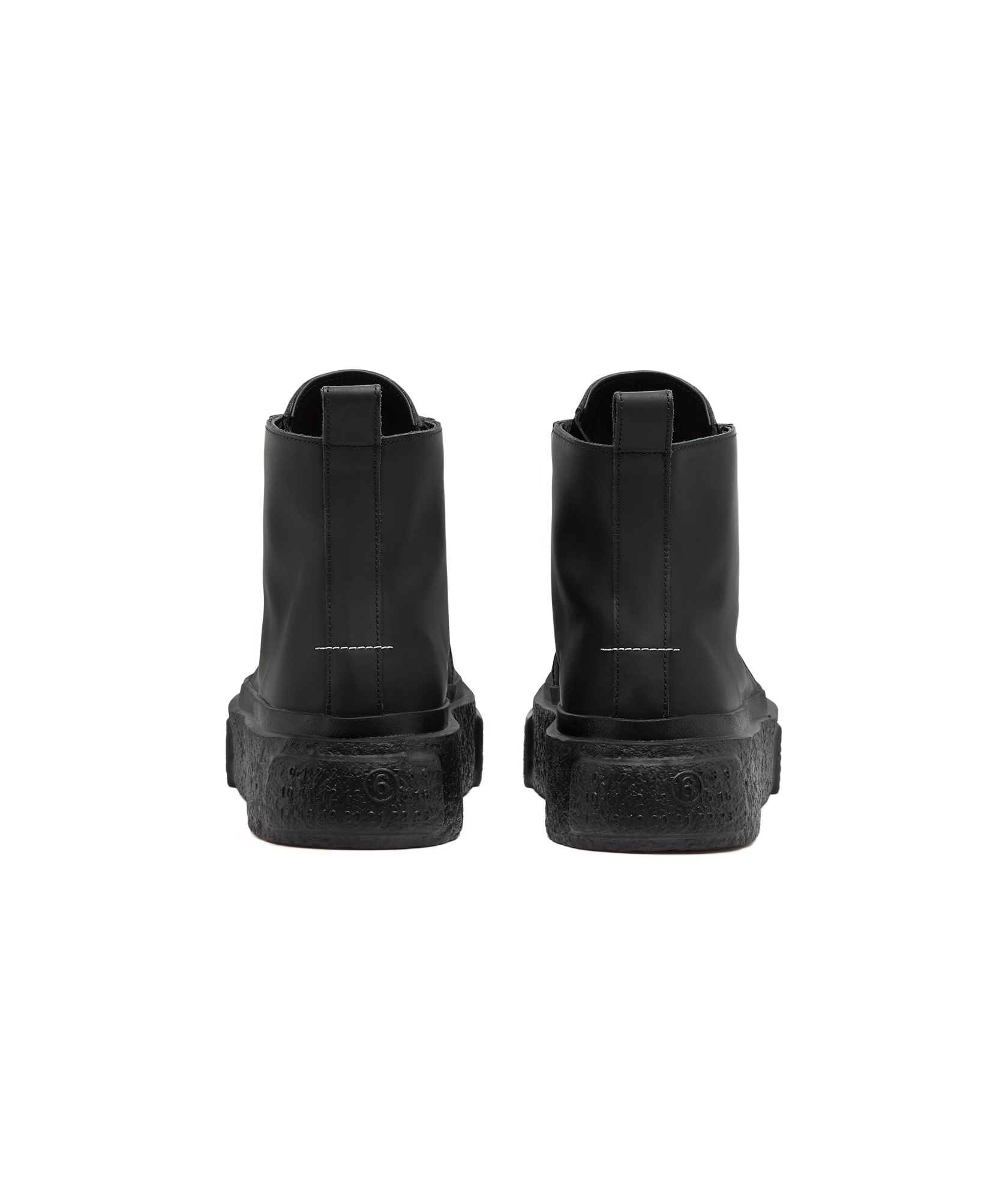 Mm6 Maison Margiela Mm6 Oversized Sole High-top Leather Sneakers In Black