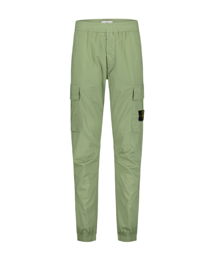 Stone Island Stretch-cotton Cargo Trousers In Green