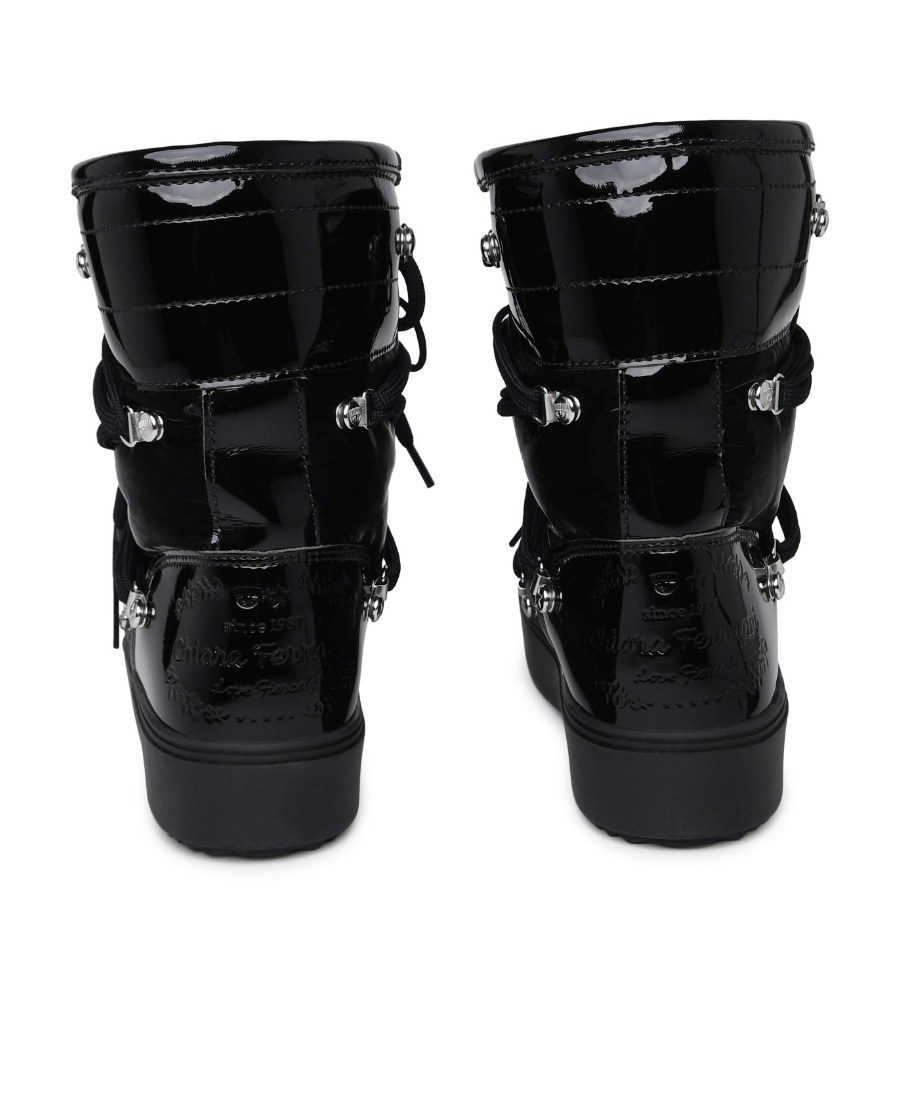 Chiara Ferragni 'cf' Snow Boots In Black Pvc Blend In Black