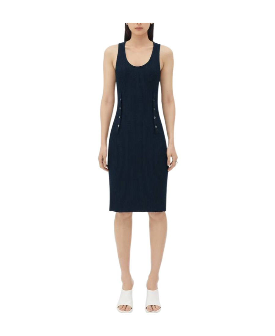 Bottega Veneta A Long Dress With A Slim Rib In Black