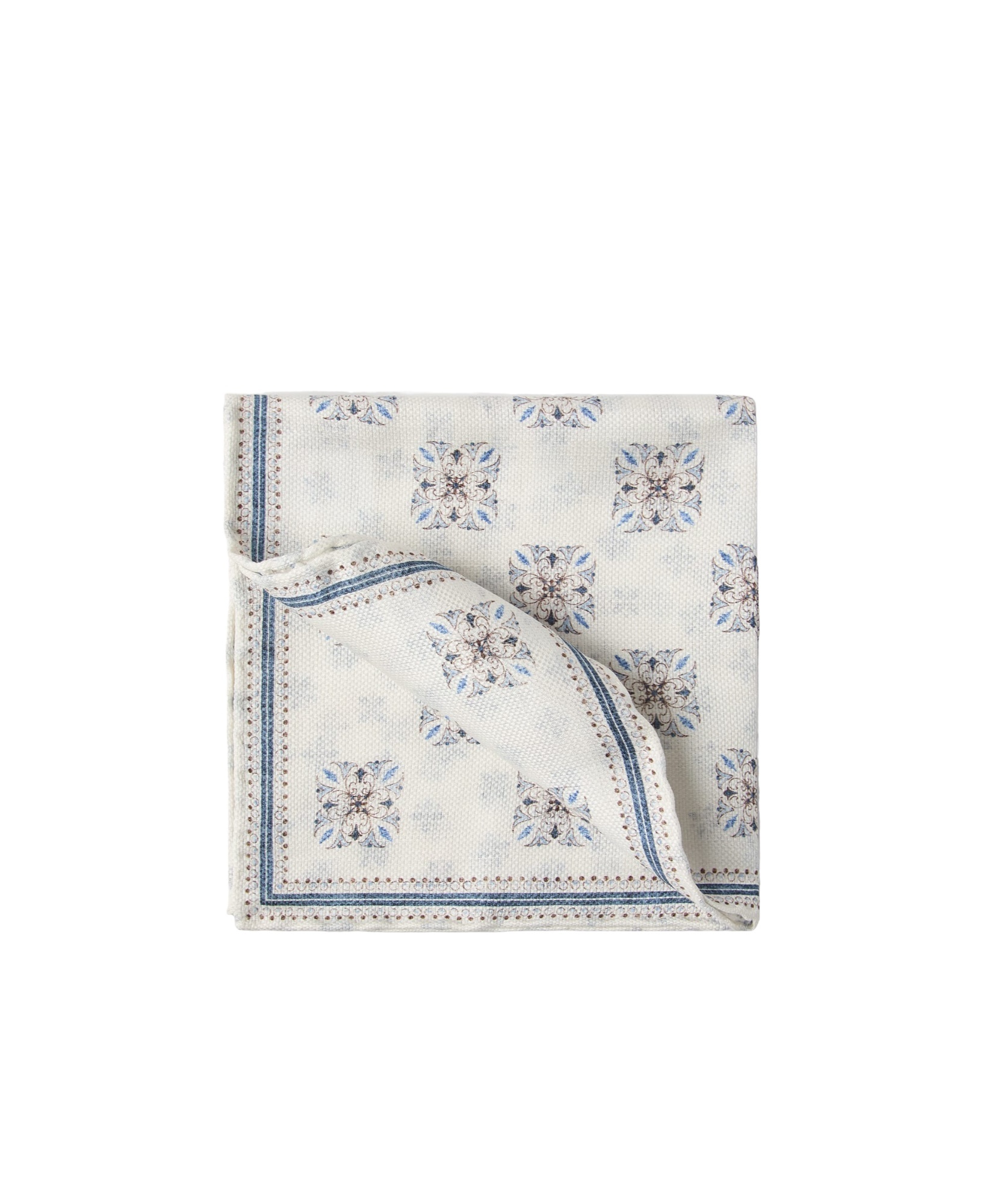 Brunello Cucinelli Graphic-print Finished-edge Pocket Square In White