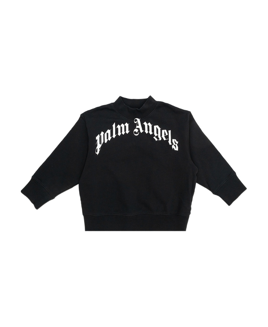 Palm Angels Logo-print Cotton Sweatshirt In Black