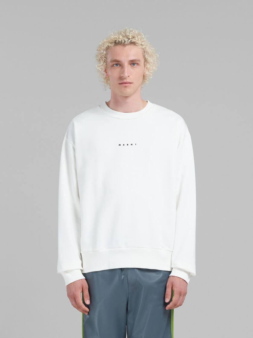 Marni White Printed Mini Logo Sweatshirt In White