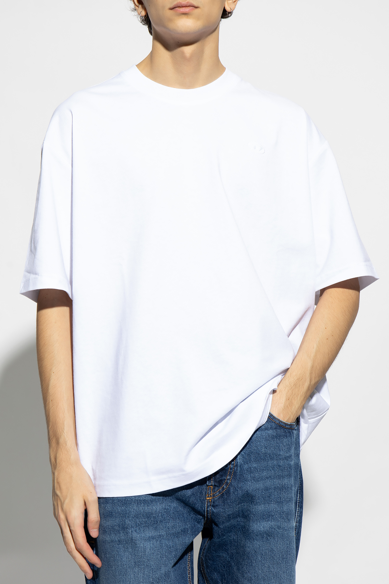 Diesel T-shirt In White Cotton With Logo In White
