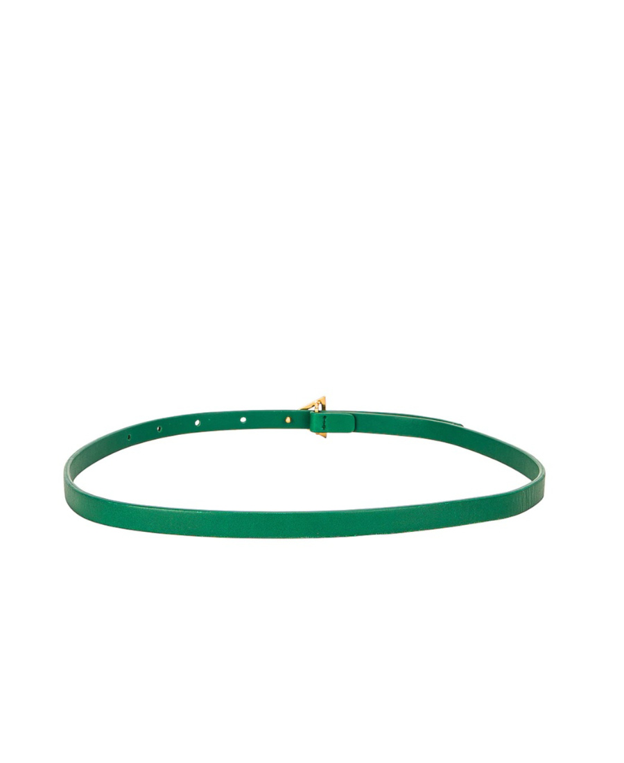 Bottega Veneta Triangle Buckle Thin Belt In Green