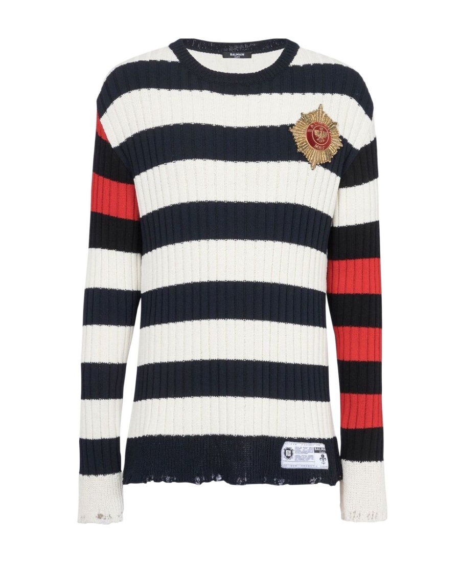 BALMAIN DESTROYED NAUTICAL SWEATER