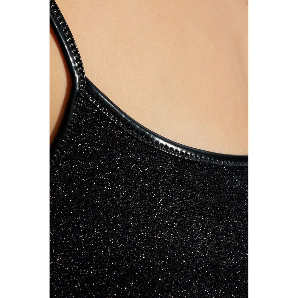 Shop Oseree Lurex Mini Dress In Black