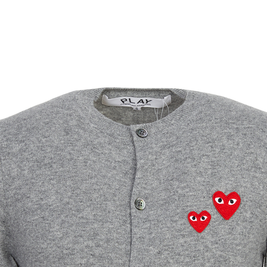 Comme Des Garçons Doublewappen Cardigan In Gray