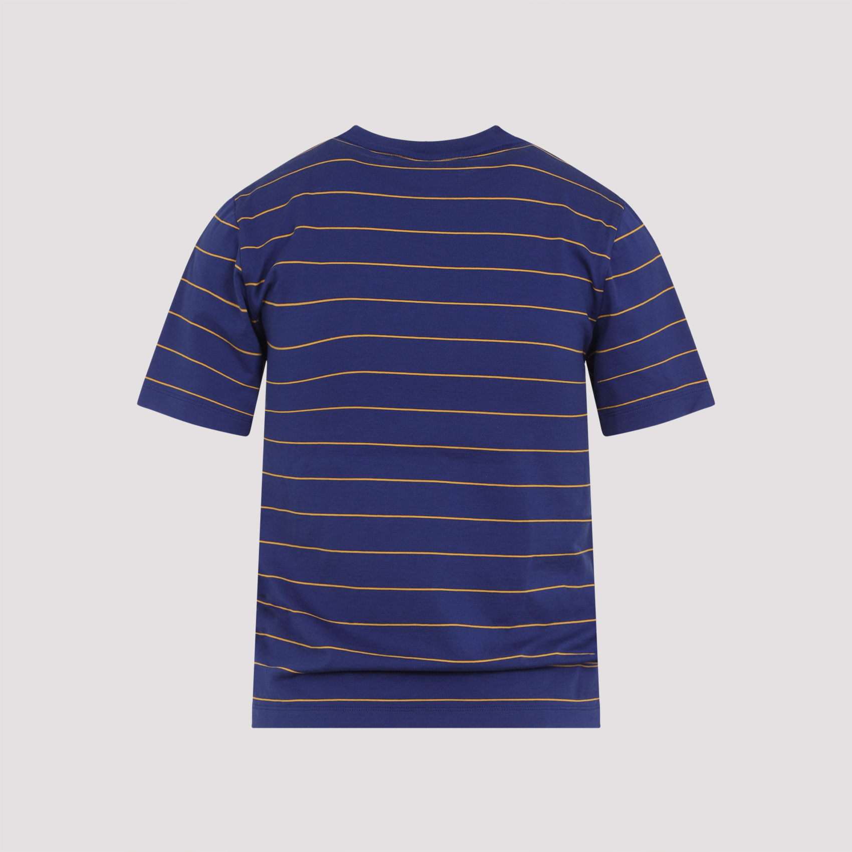 Miu Miu Logo Striped Short-sleeved T-shirt In Blue