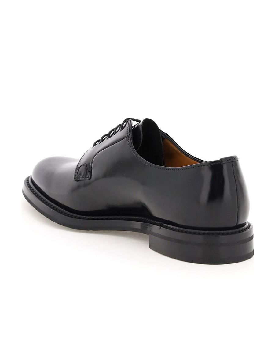 Church's Polished Black Leather Derby Shoes With Rounded Toe