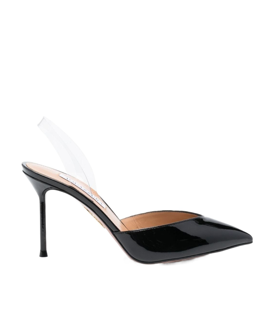 Aquazzura V Plexi 90mm Slingback Pumps In Black