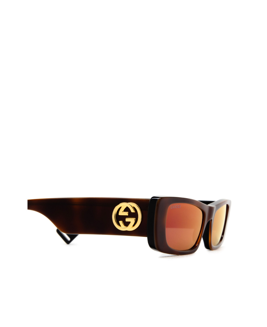 Gucci Slim Rect Rectangle-frame Sunglasses In Brown