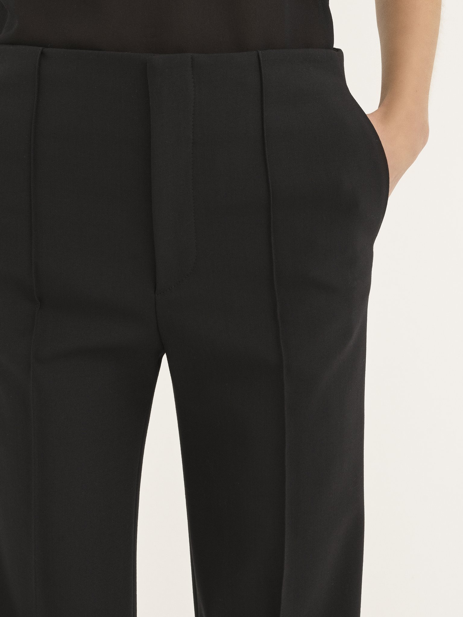 Chloé Black Pants With High Waist And Wide Leg In Viscose Blend Stretch Woman In Black