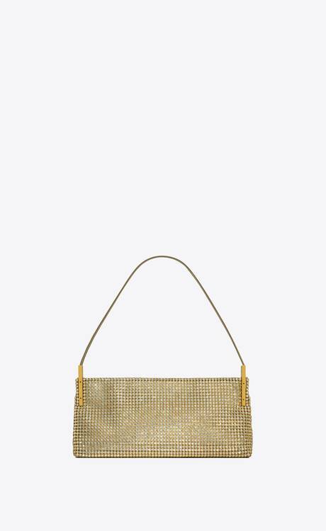 Saint Laurent Suzanne Crystal-embellished Shoulder Bag In Yellow