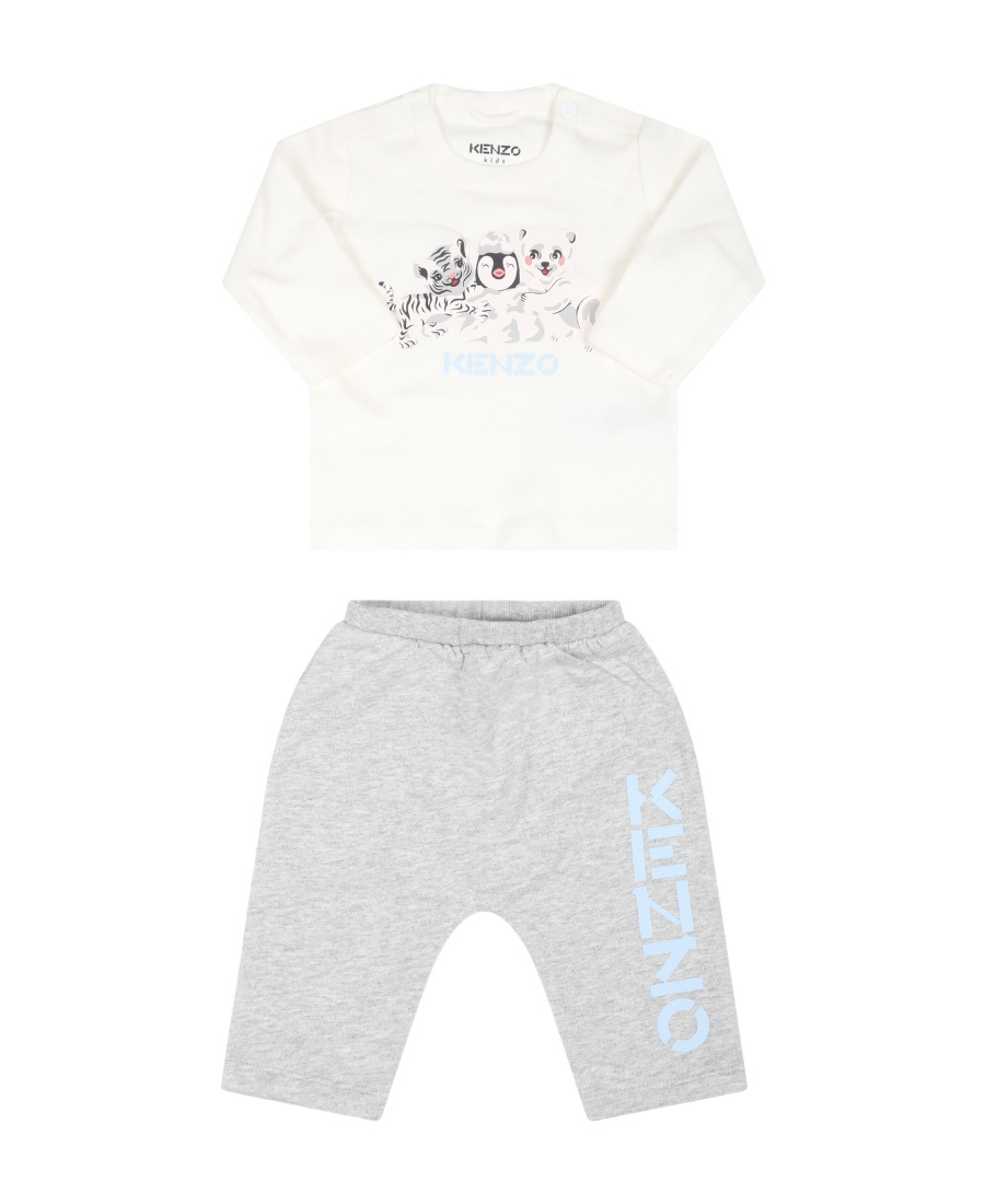 Kenzo Logo Cotton Suit In White