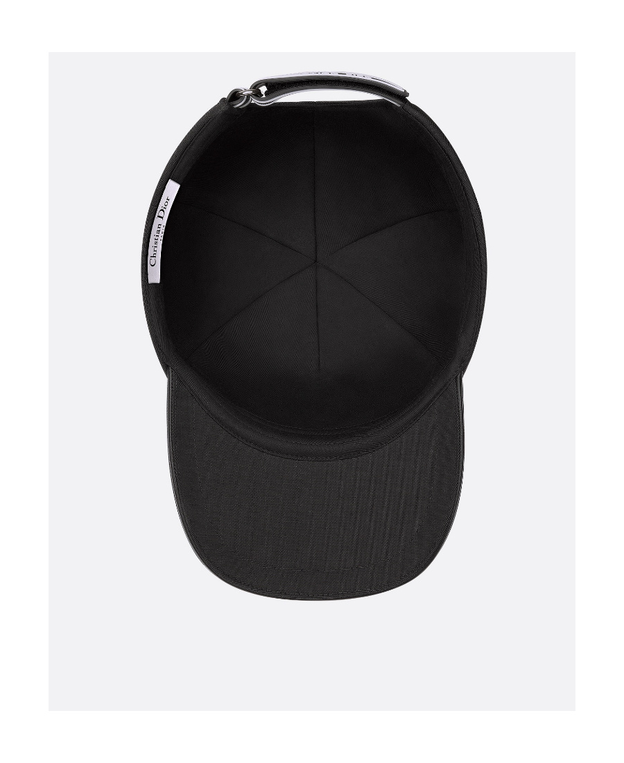 Dior Nylon Baseball Cap With Rubber Logo Patch In Black