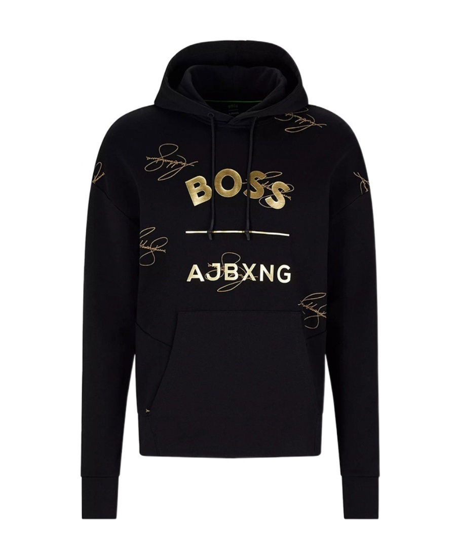 Hugo Boss X Ajbxng Logo-print Hoodie In Black