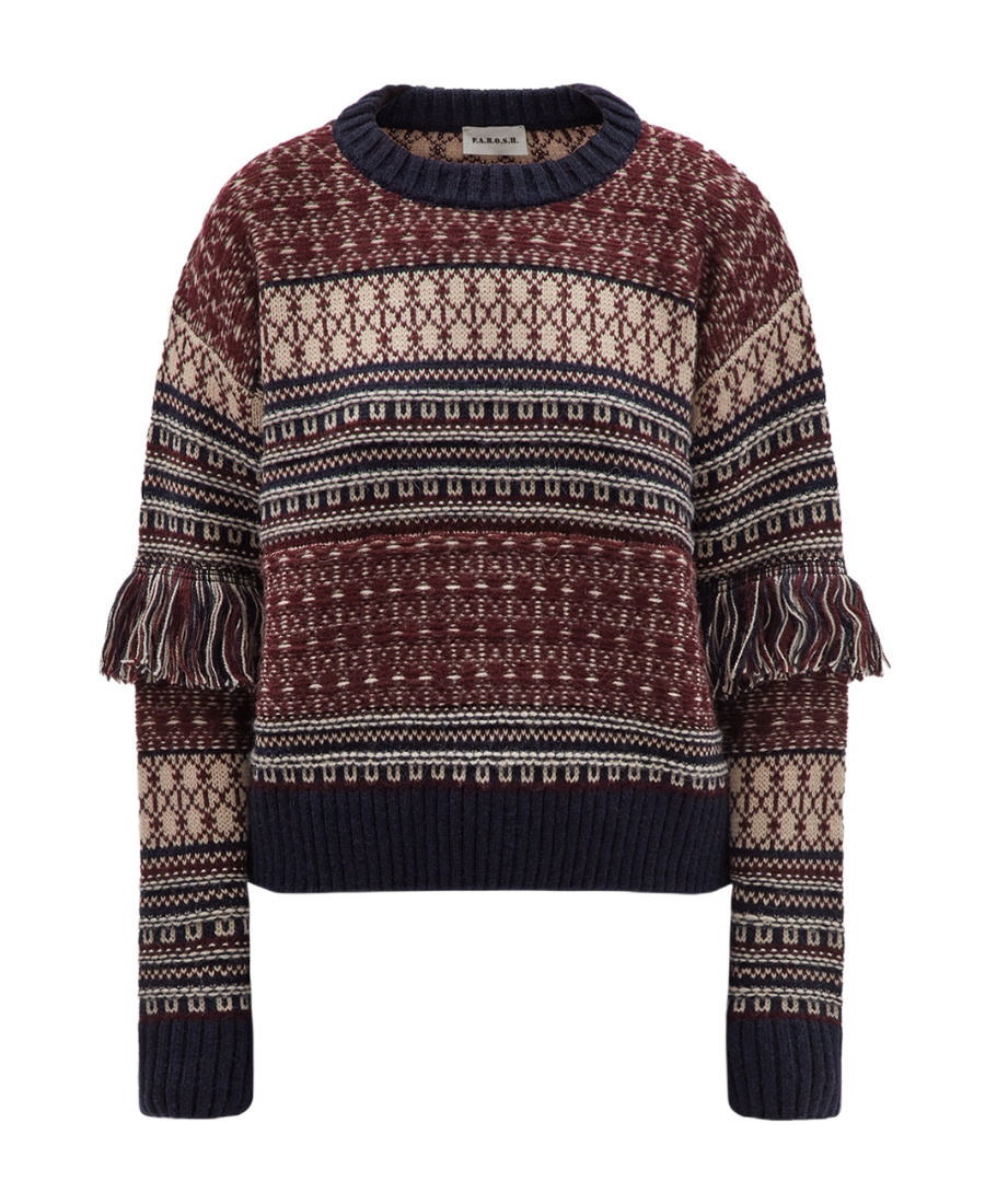 P.a.r.o.s.h Pattern Knitted Sweater In Black