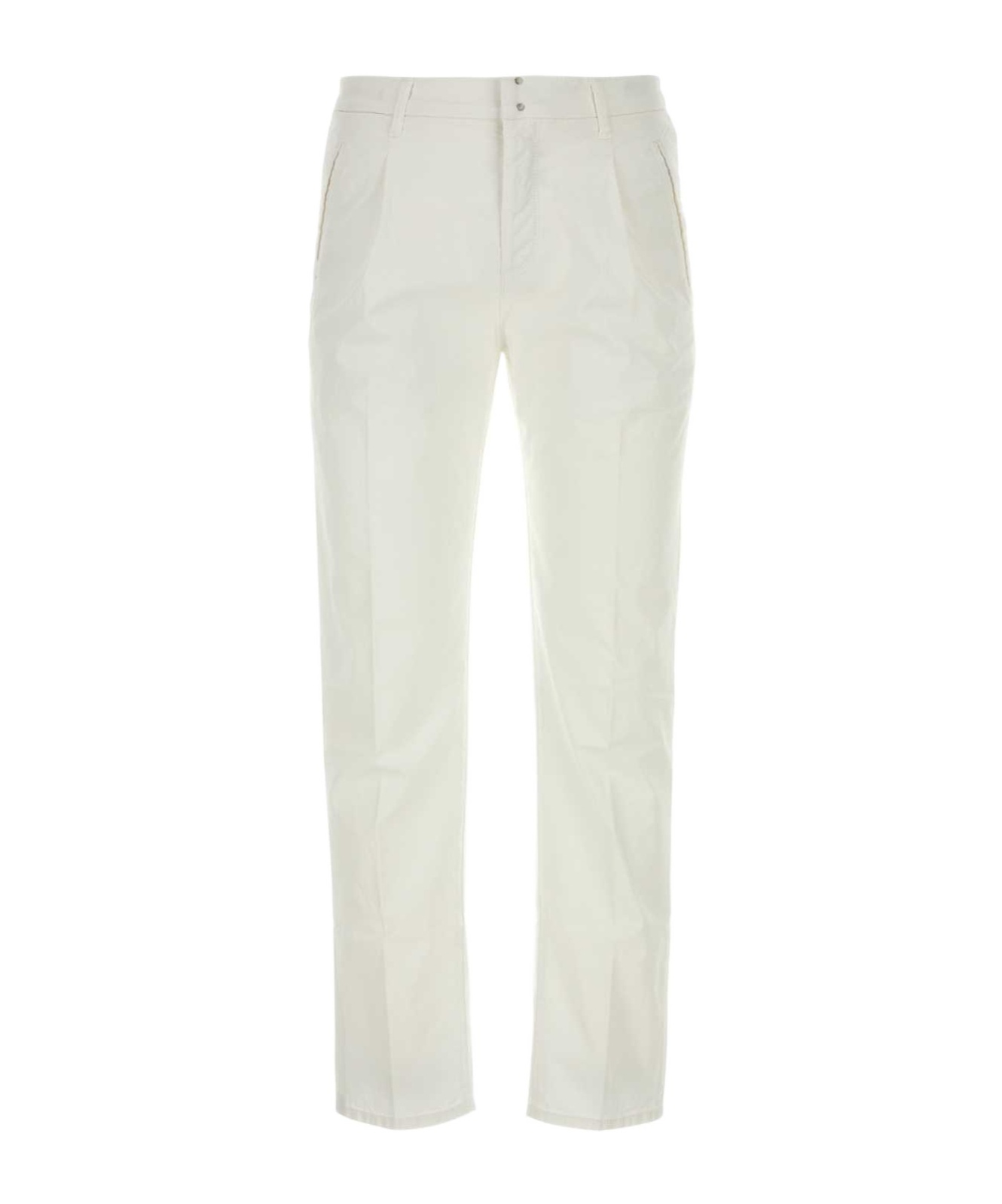Incotex Cotton Trousers With Pockets And Belt Loops In White