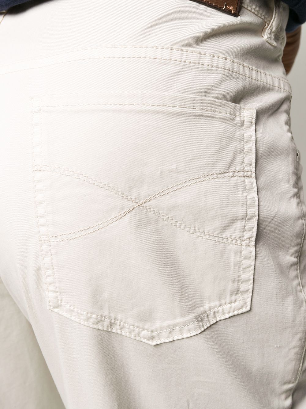 Brunello Cucinelli Five Pockets Beige Trousers In White