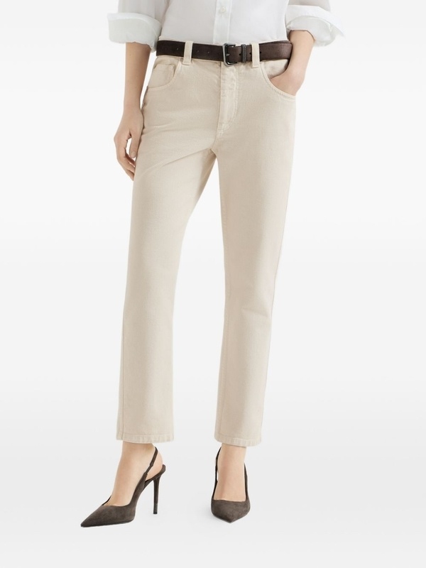 Brunello Cucinelli Five-pocket Straight Jeans In Nude