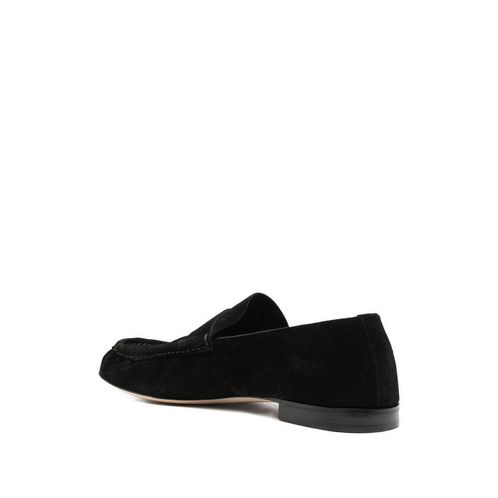 The Row Black Slip On Loafers In Black