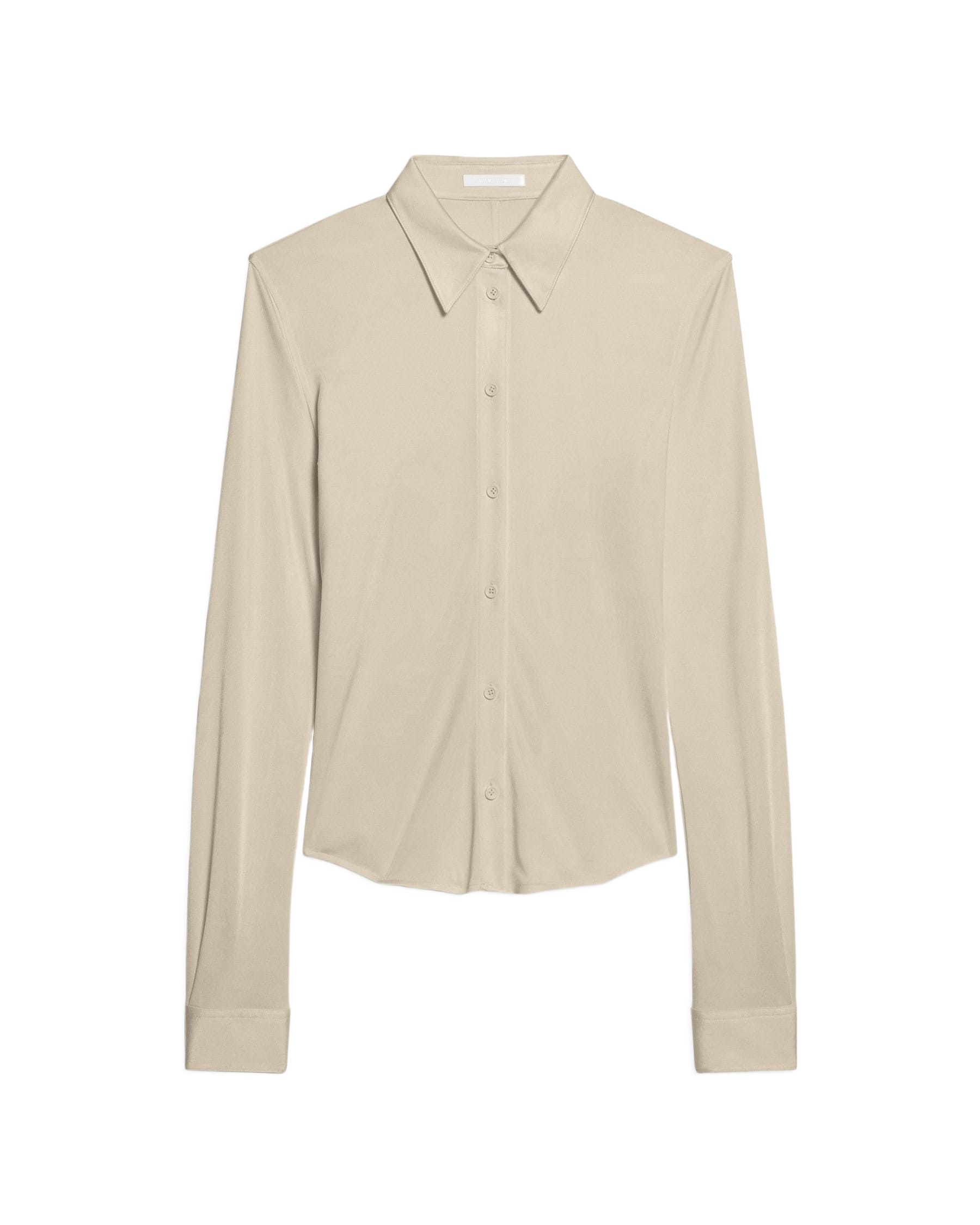 Helmut Lang Fluid Button-front Shirt In Nude