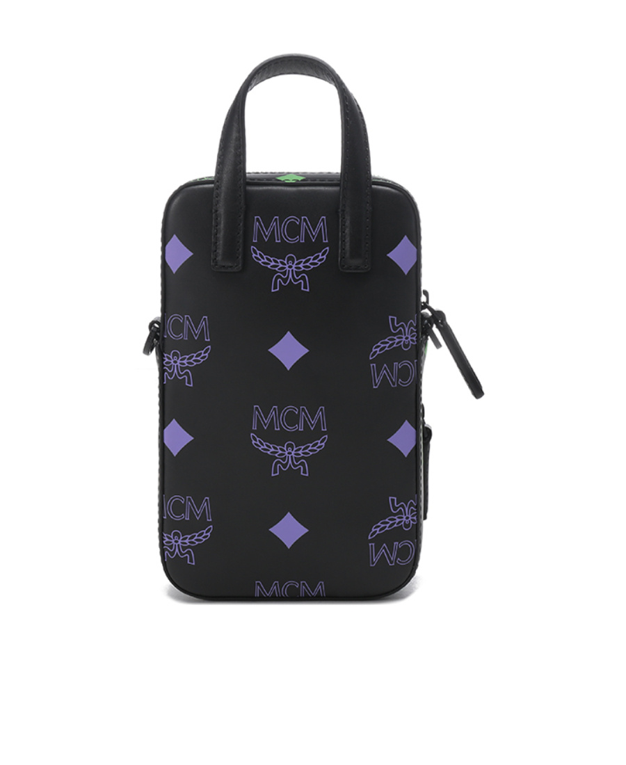 Mcm Logo Strap Satchel In Black